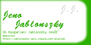 jeno jablonszky business card